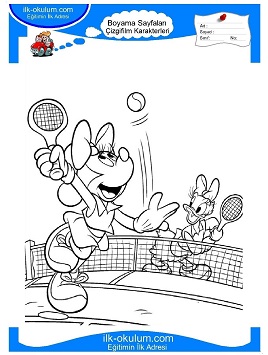 Çocuklar İçin Minnie-Mouse Boyama Sayfaları 